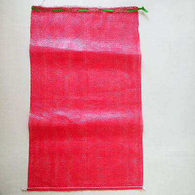 Green drawstring tubular mesh bags